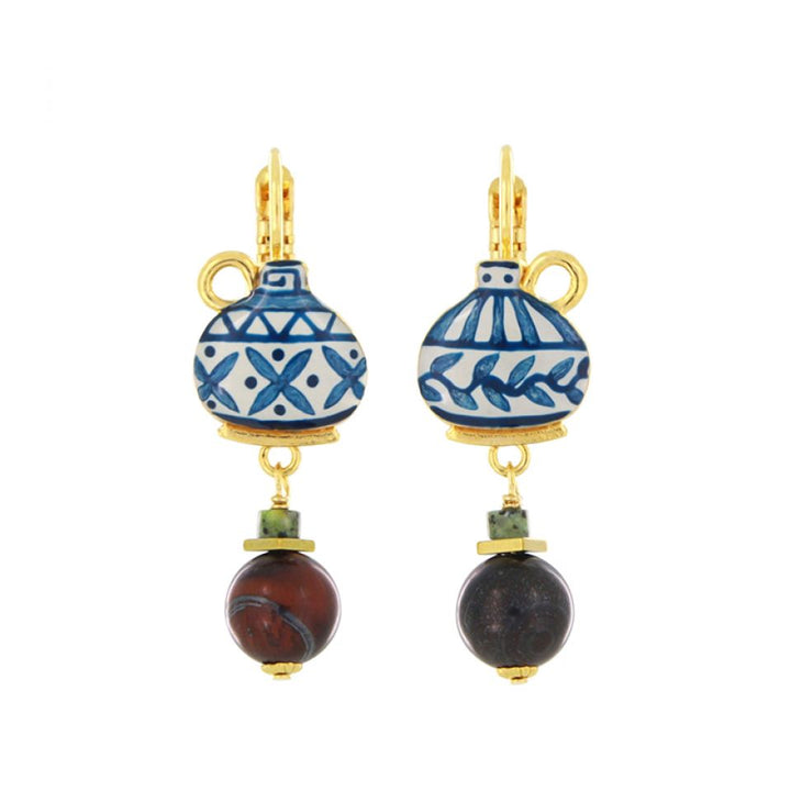 Taratata Ohrringe Antique Perle – Elegante Ohrringe mit Tigerauge & Zoisit