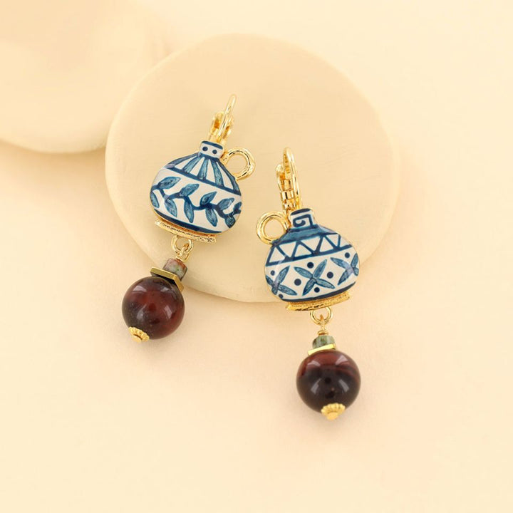 Taratata Ohrringe Antique Perle – Elegante Ohrringe mit Tigerauge & Zoisit