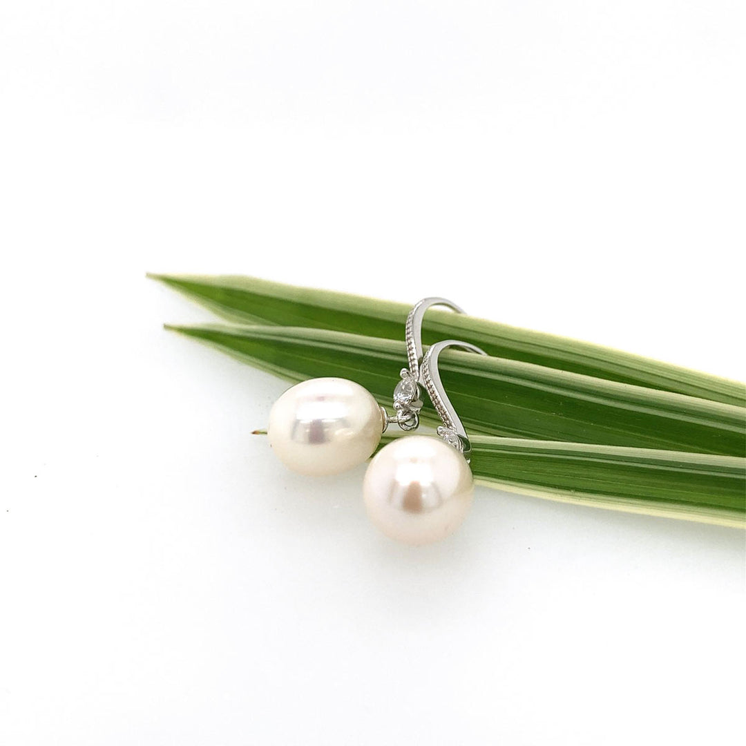 Süßwasserperlen Ohrringe 925 Sterlingsilber mit Zirkonia