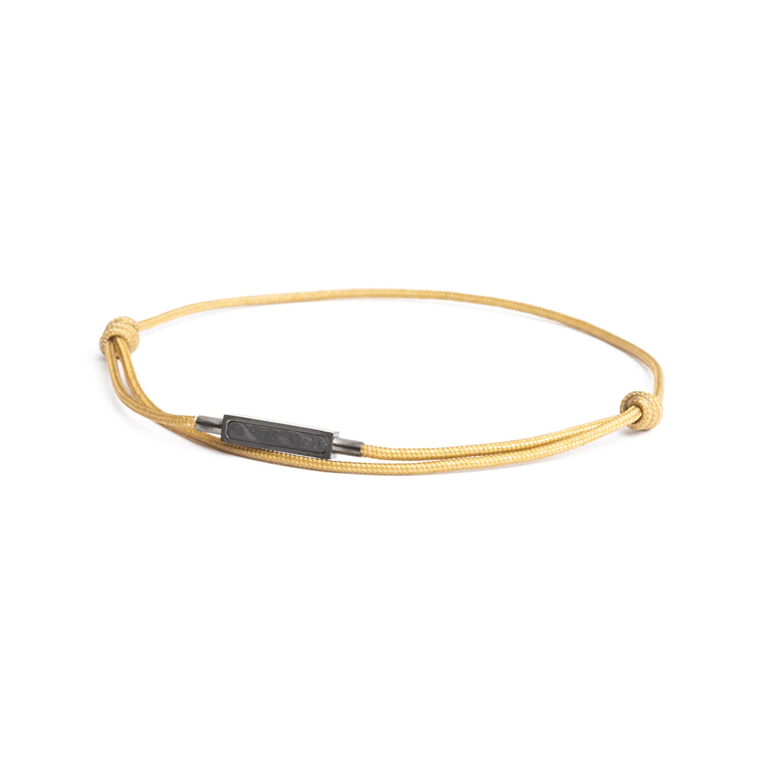 beiges Nylonarmband, 1,5 mm, Kohlefaserelement