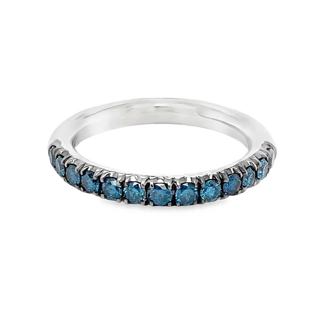 Ring 750 Weißgold mit 0,59 ct blauen Brillanten