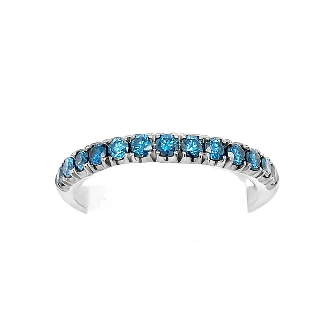 Ring 750 Weißgold mit 0,59 ct blauen Brillanten