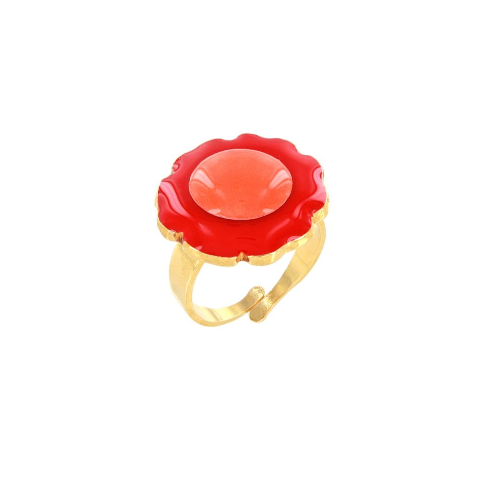 Taratata Ring Arty – Bunter Blumen-Ring mit handgemalten Mustern