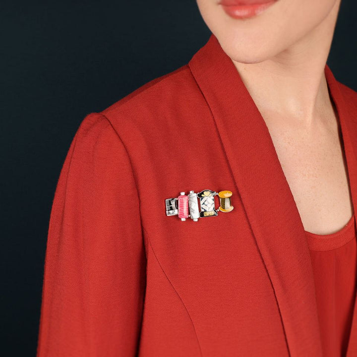 Taratata Brosche Ruban – Bunte Statement-Brosche mit handgemalten Mustern
