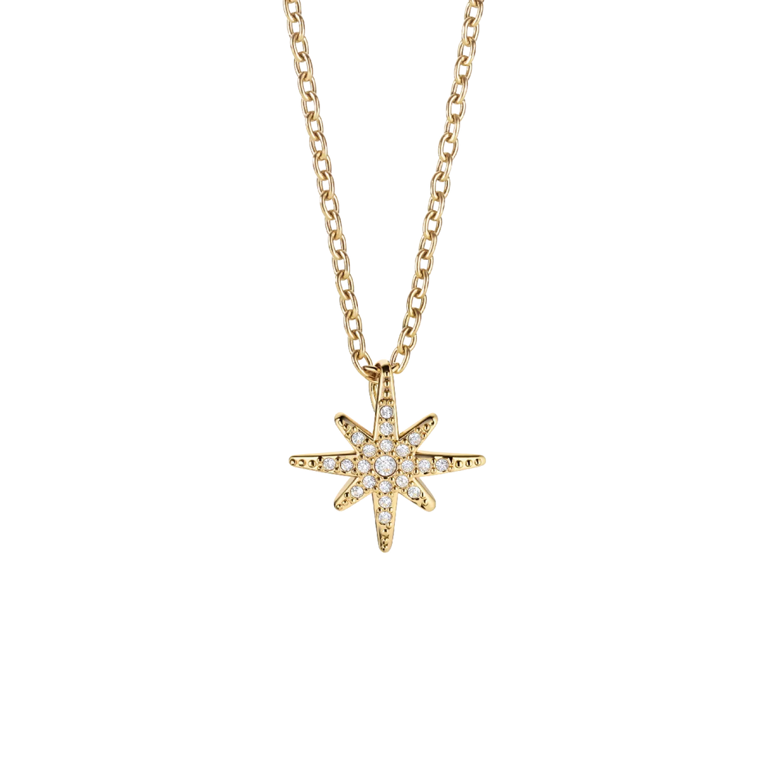 Bering Arctic Pavé Stern-Halskette mit 18K-Goldbeschichtung