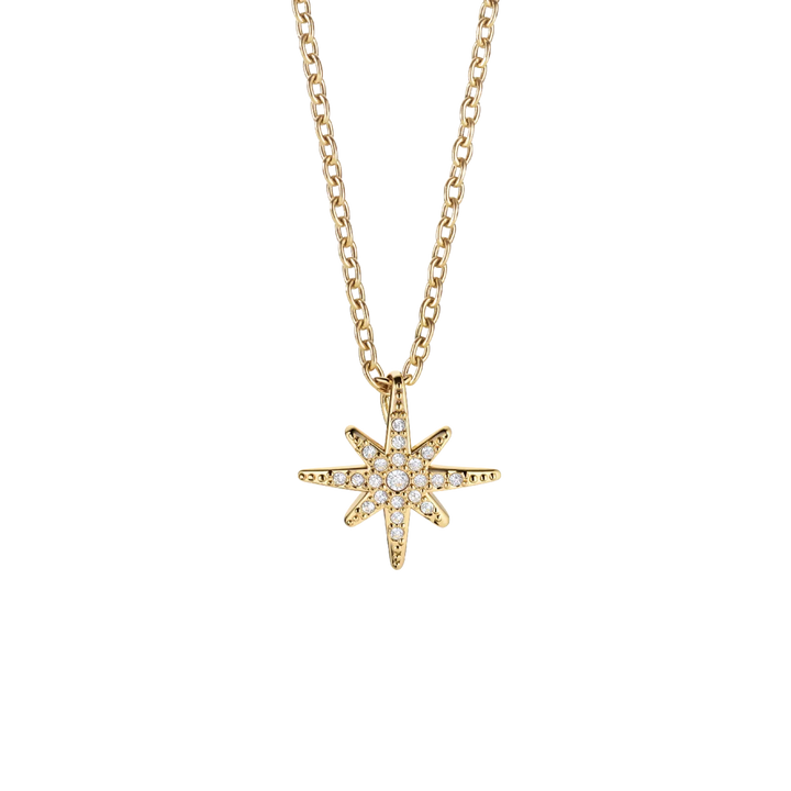 Bering Arctic Pavé Stern-Halskette mit 18K-Goldbeschichtung