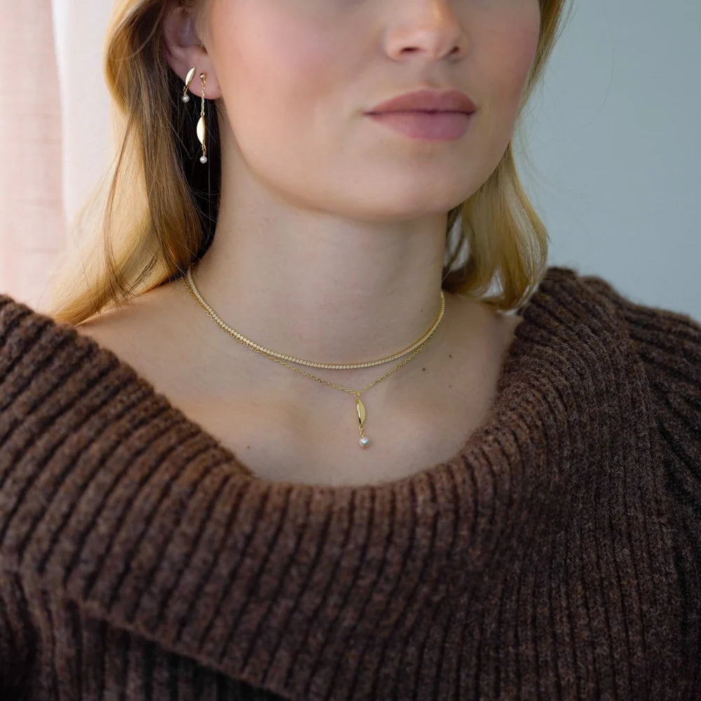 Halskette Theanor – Sterlingsilber, Perle