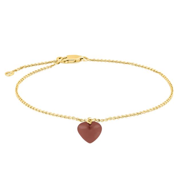 Armband YOU52 Sterlingsilber vergoldet, roter Onyx, 17 + 3 cm