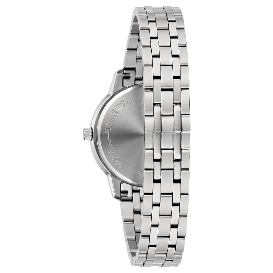 Bulova Classic 96M165 Damenuhr - Edelstahl mit Datum & weißem Zifferblatt
