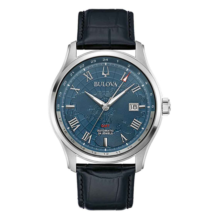Bulova Wilton GMT 96B385 Automatik - Herrenuhr mit zwei Zeitzonen & Glasboden