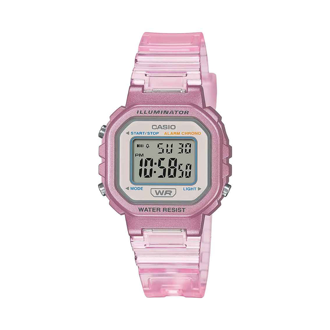 Casio LA-20WHS-4A Illuminator Pop Damenuhr - Retro Digital Armbanduhr mit LED-Beleuchtung