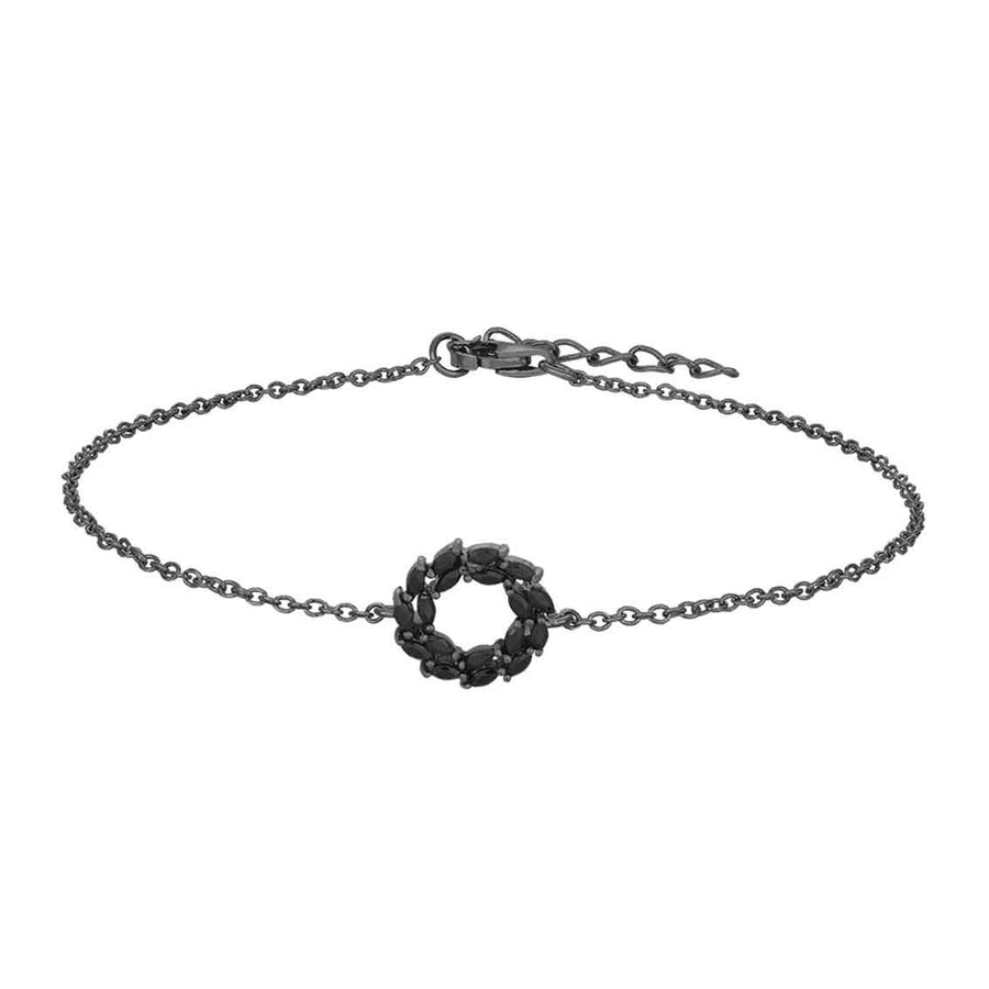 Joanli Nor Schwarz rhodiniertes Silber Armband BIBBINOR 14mm