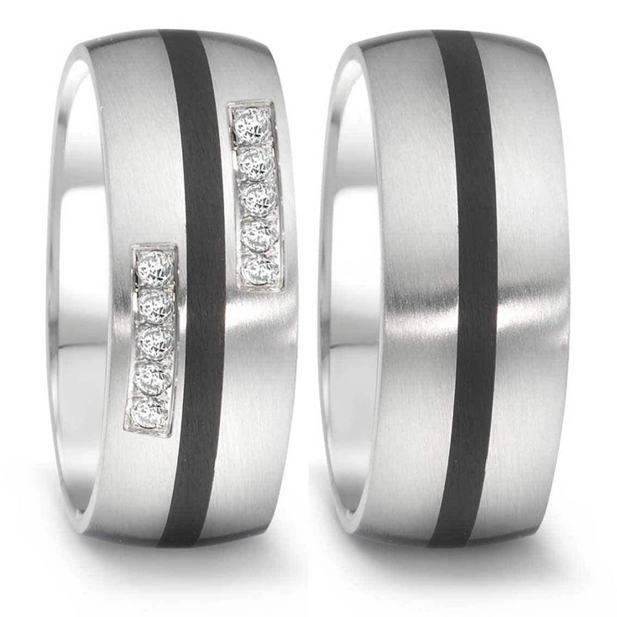 Teno Eheringe Tamor Satin, Edelstahl und Keramik - My Fine Jewellery