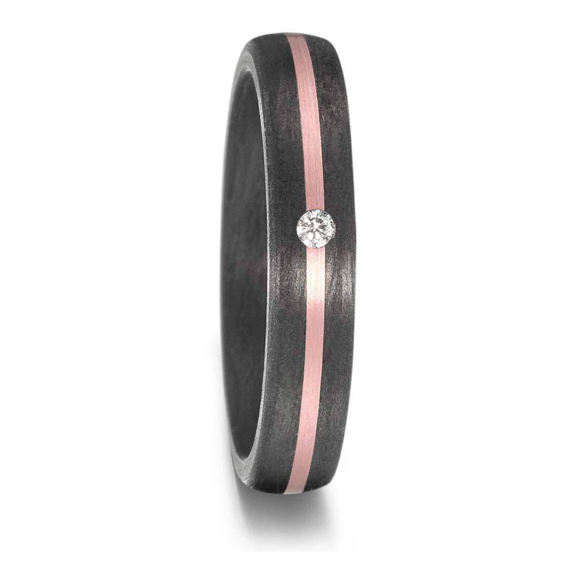 Titanfactory Eheringe Carbon, Roségold - My Fine Jewellery