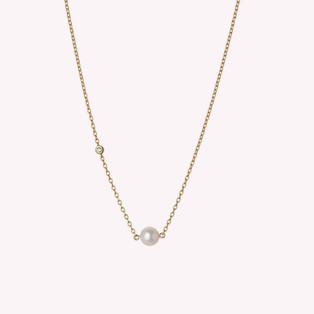 Halskette "Coco" Sterlingsilber, Zuchtperle, Zirkonia