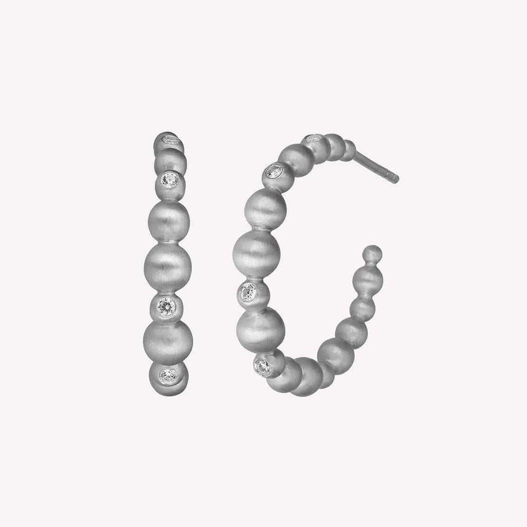 Ohrringe "Pebbles Hoops" Sterlingsilber, Zirkonia