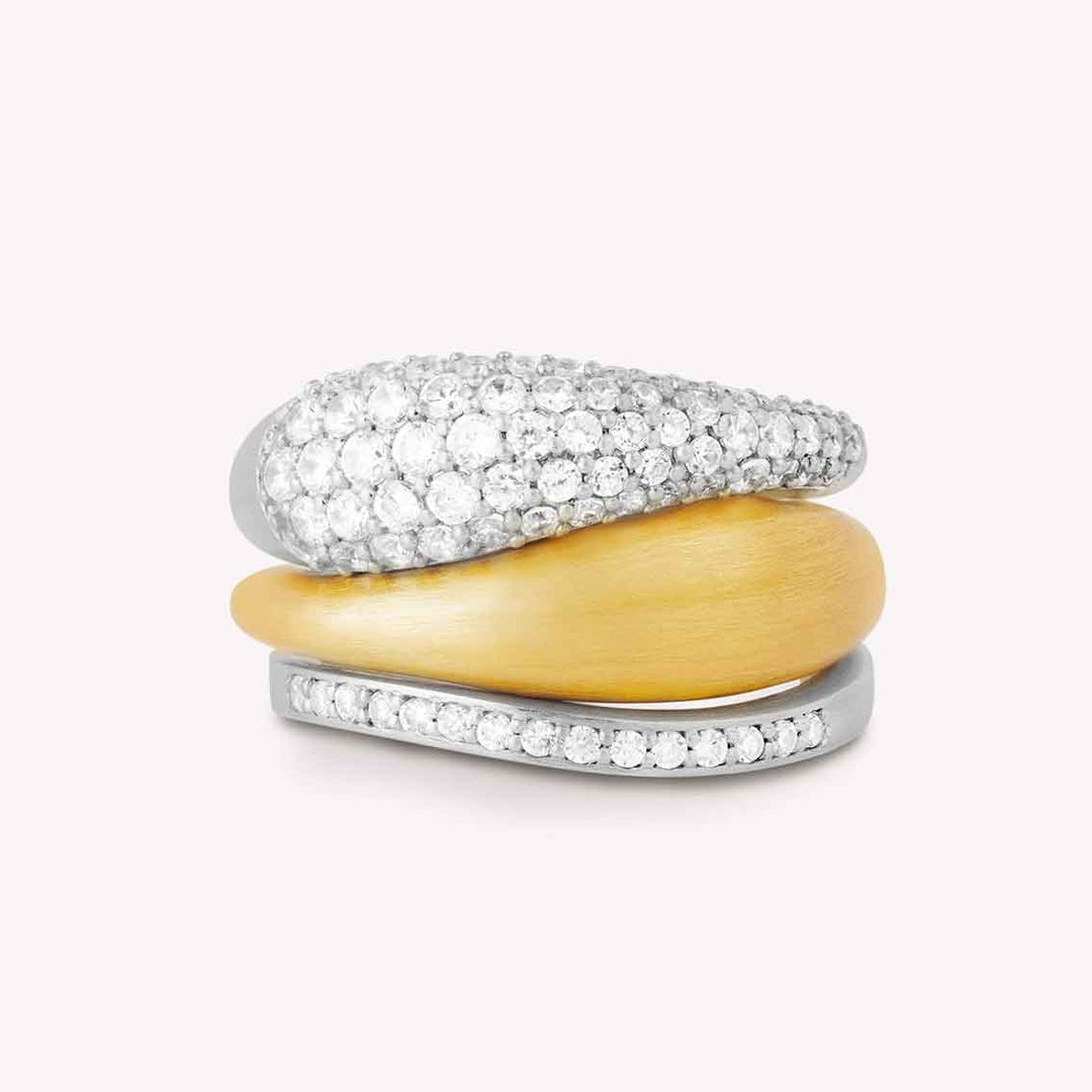 Ring "Ocean Flow Band Sparkle", Sterlingsilber, Zirkonia