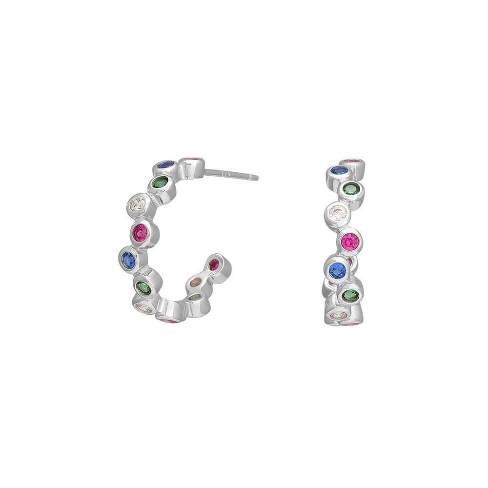 Joanli Nor rhodinierte Ohrstecker EBRUNOR 19mm Silber - My Fine Jewellery