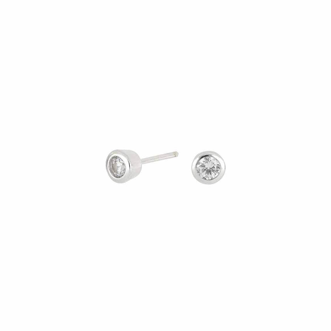 Rhodinierte Ohrstecker HANNANOR 3 mm Silber - My Fine Jewellery