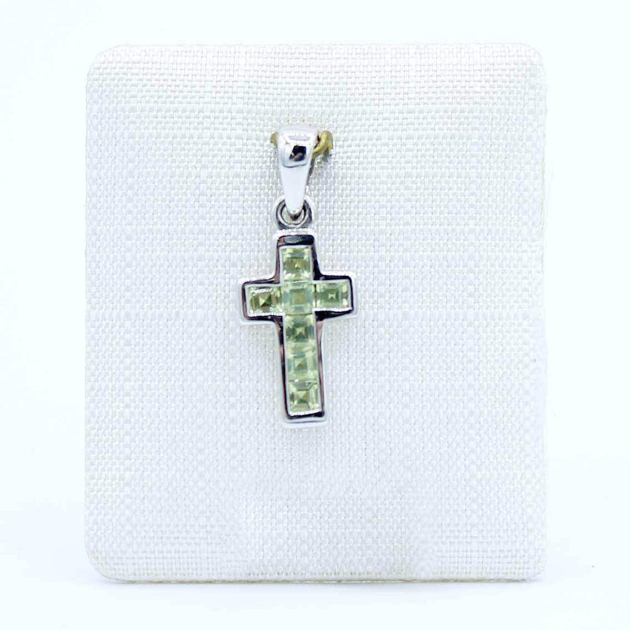Kreuzanhänger Weißgold, Peridot - My Fine Jewellery