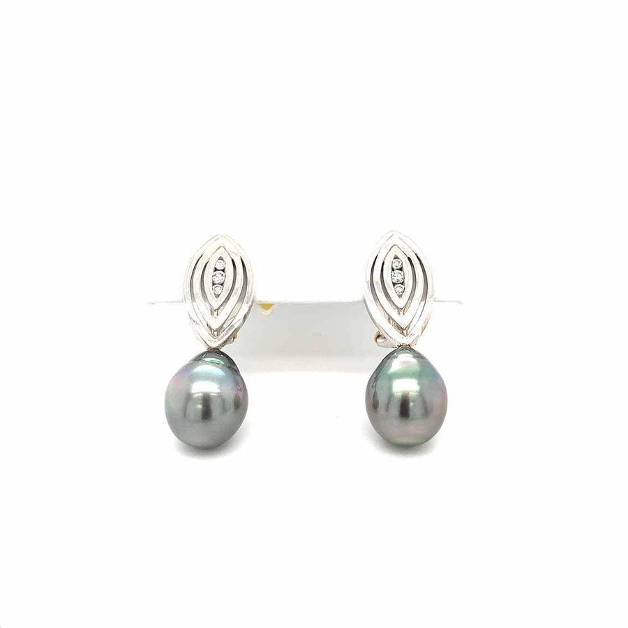 Ohrstecker/Clip, Thahitiperlen Brilliant, Weißgold - My Fine Jewellery