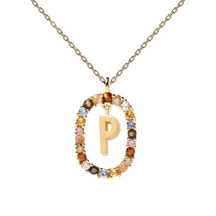 Halskette P Buchstabe, Sterlingsilber vergoldet - My Fine Jewellery
