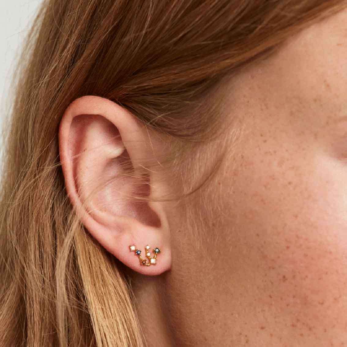 Ohrringe Wassermann, Sterlingsilber, vergoldet – Tierkreiszeichen - My Fine Jewellery