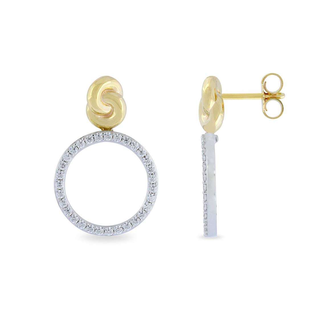 Vilmas Ohrringe "Beat" – elegante Ohrringe Silber vergoldet Zirkonia - My Fine Jewellery